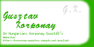 gusztav korponay business card